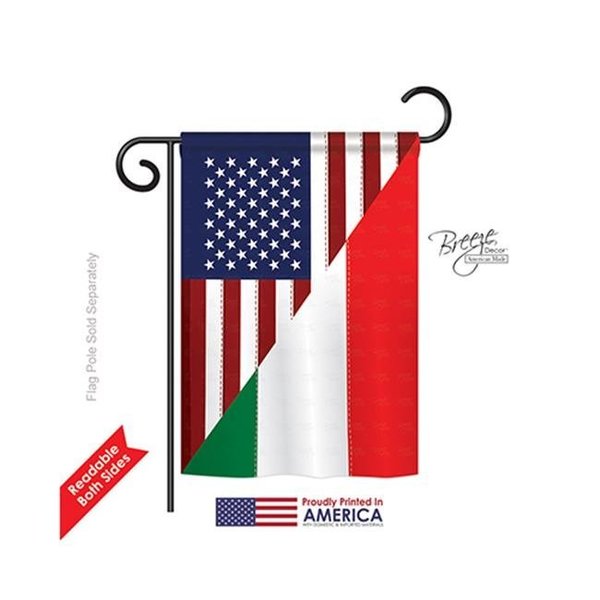 Gardencontrol US Italian Friendship 2-Sided Impression Garden Flag - 13 x 18.5 in. GA801546